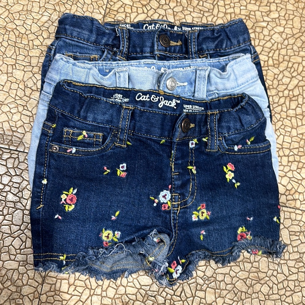 Cat and jack denim short 2t bundle